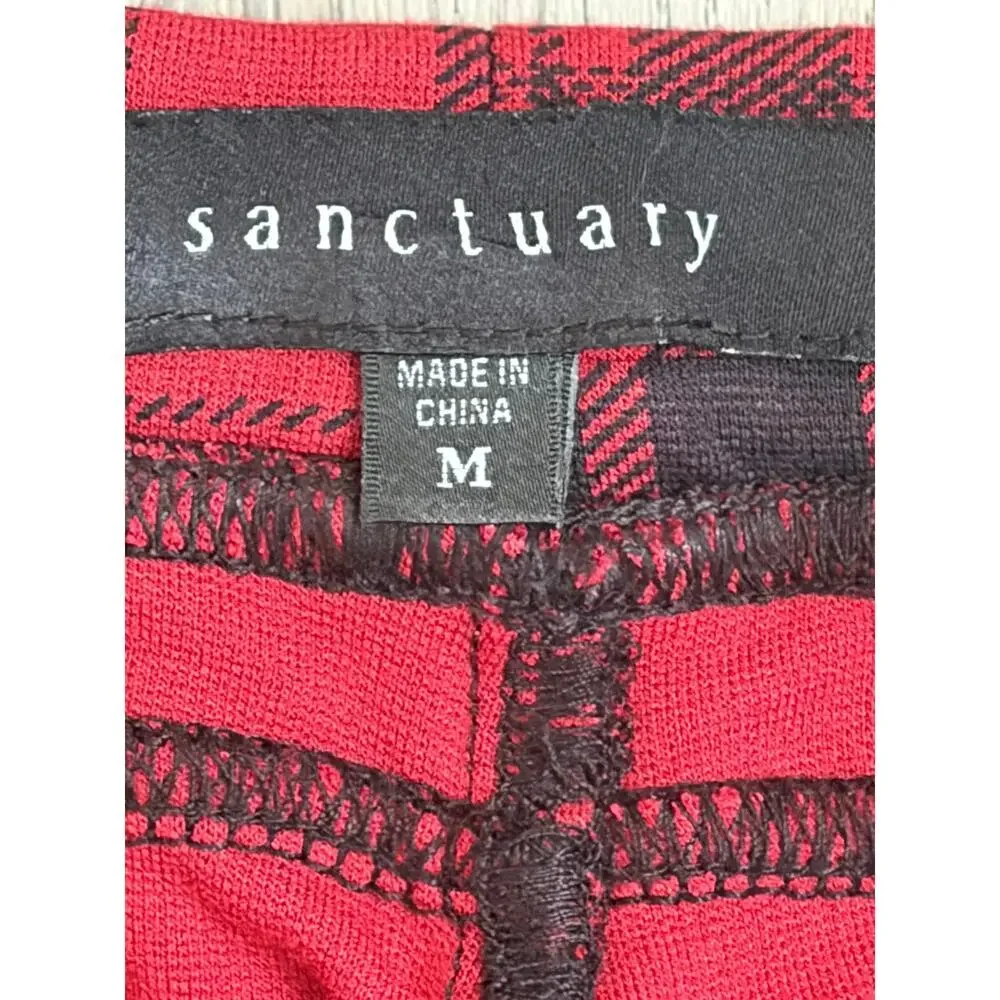 Anthropologie Sanctuary Grease Red and Black Plaid Leggings/Pants Sz M